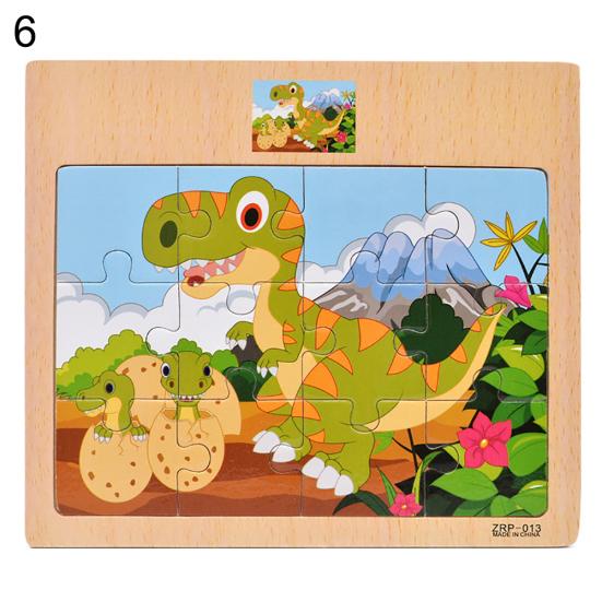 

Wooden Colorful Dinosaur Zebra Animal Jigsaw Puzzles Board Intelligent Kids Toy Dinosaur 1