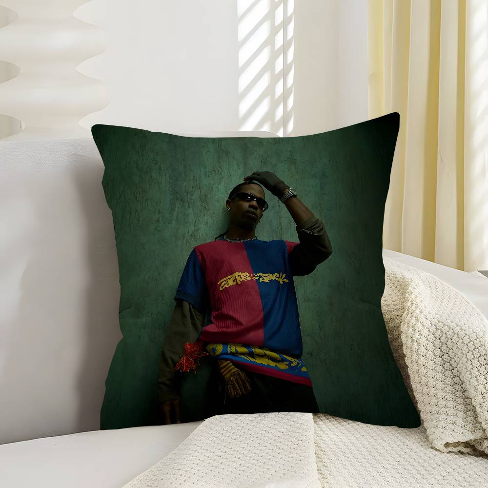 Rapper T-Travis S-Scott Personalized Pillow Cover Kids Bedroom Wild Party Decor Pillowcase Kid Birthday Shower Gift