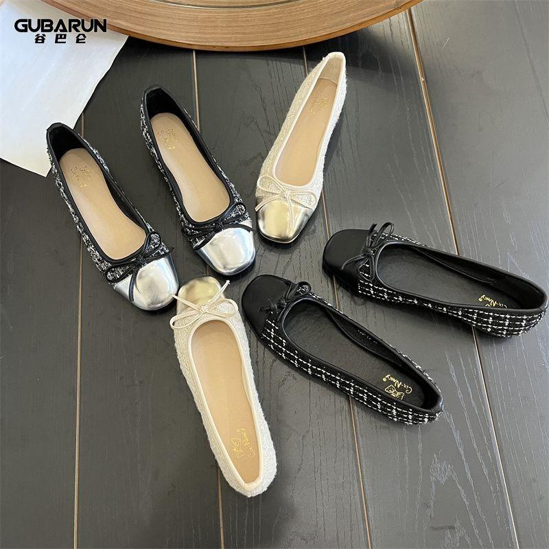 Fashion Women's Shoes Autumn New Ballet Shoes Leather Round Head Women's Shoes Flat Casual Classic Breathable Style Ladies Single Shoes