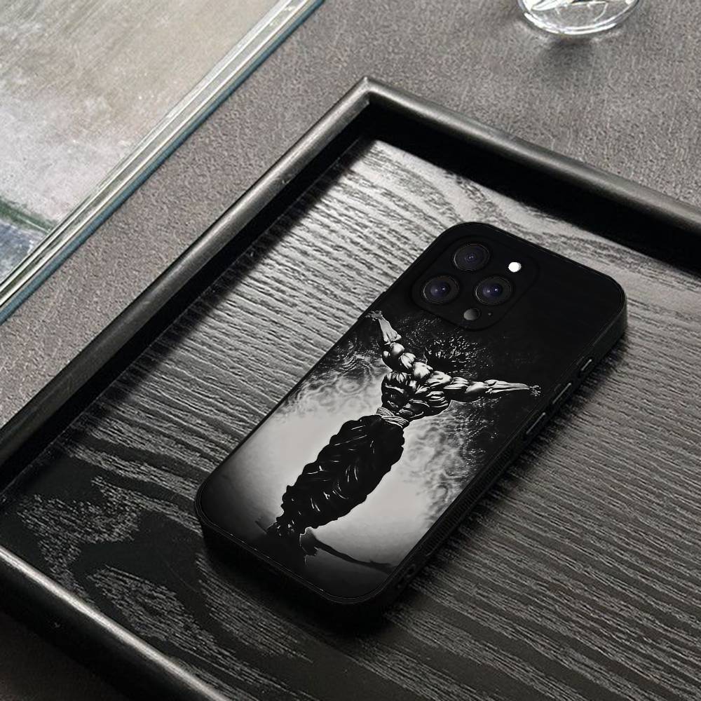 Anime Baki H-Hanmas Phone Case For IPhone 1716 15 14 13 Pro Max 11 12 Mini X Xs XR Black Silicone Cover