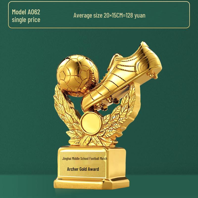 Custom Crystal Football Trophy - 2025 Golden Boot Top Scorer Award (Extra Large)