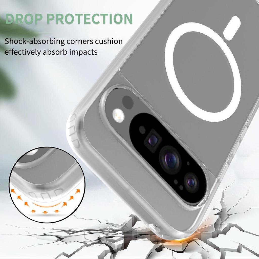 Stříbrný magnetický nárazuvzdorný kryt Google Pixel10 Pro XL