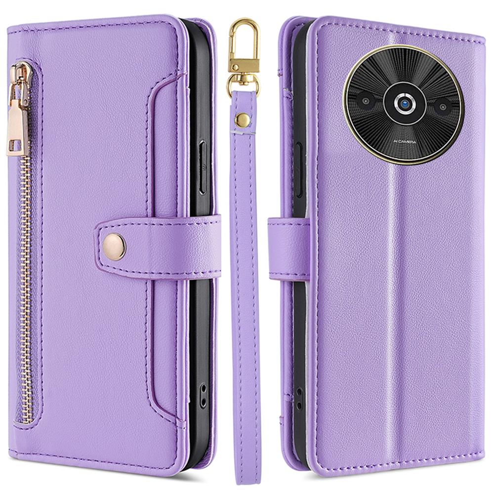 For Xiaomi Redmi A3 4G/Poco C61 4G Crossbody Phone Case Wallet Zipper Pocket Leather Cover