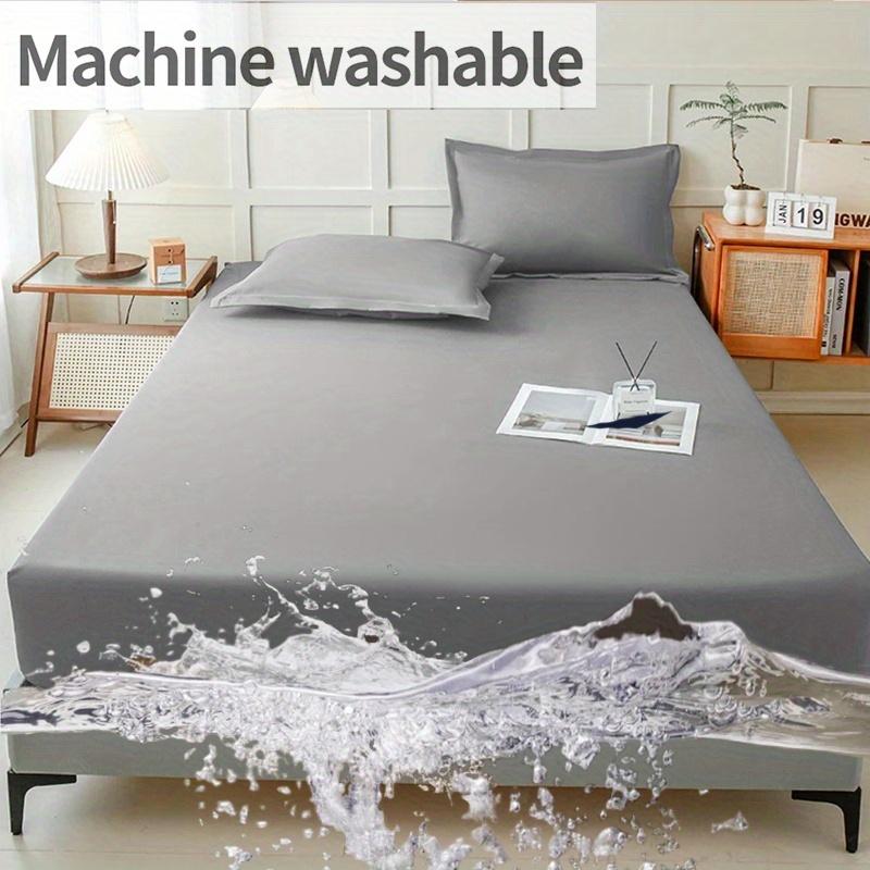 1pc Comfortable Solid Color Bedding, High Quality Fitted Sheet,30cm Deep Pocket Fitted Sheet, Easy To Machine Wash, Non-Slip Mattress Protector Cover