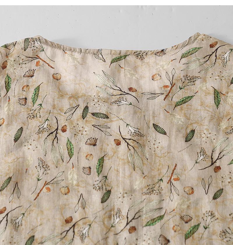 Xin Xing 2025 Summer Floral Cotton Linen Sleeveless Long Dress
