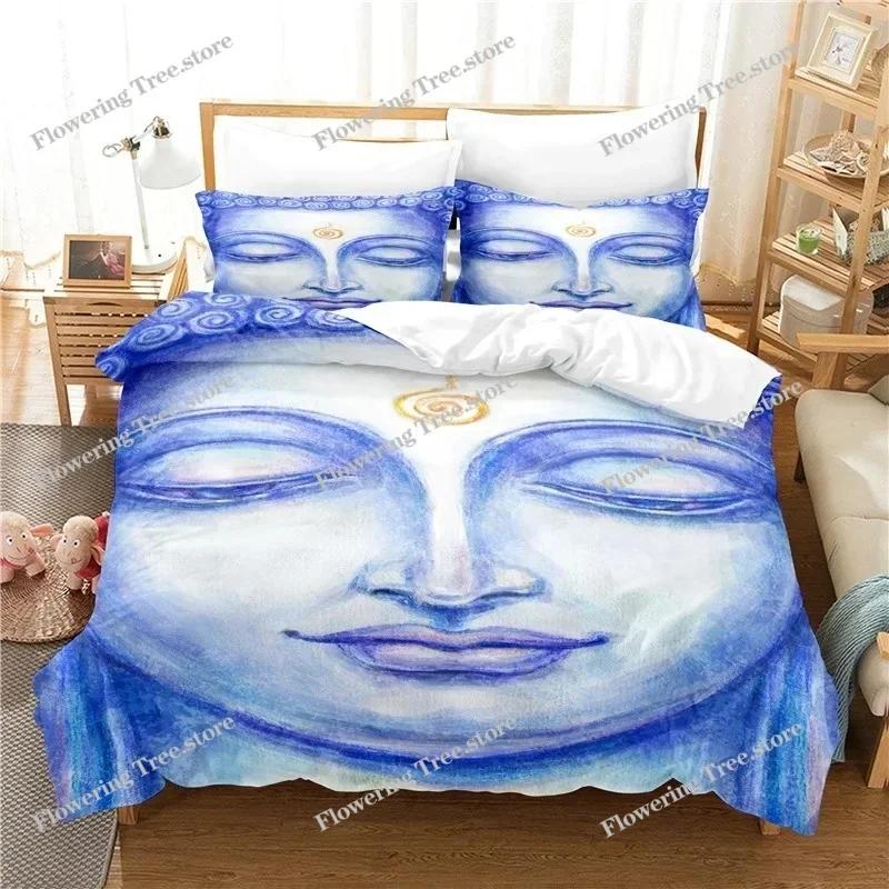 Buddha-Statue-Bettwäscheset Bettbezug-Set 3D-Bettwäsche Digitaldruck Bettwäsche Queen King Full Size Bettwäscheset Modedesign