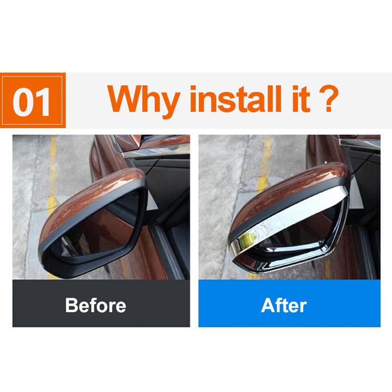 For Peugeot 3008 5008 GT 2016-2018      Car Rearview Mirror Eyebrow Shield Cover Trims Sticker Decoration