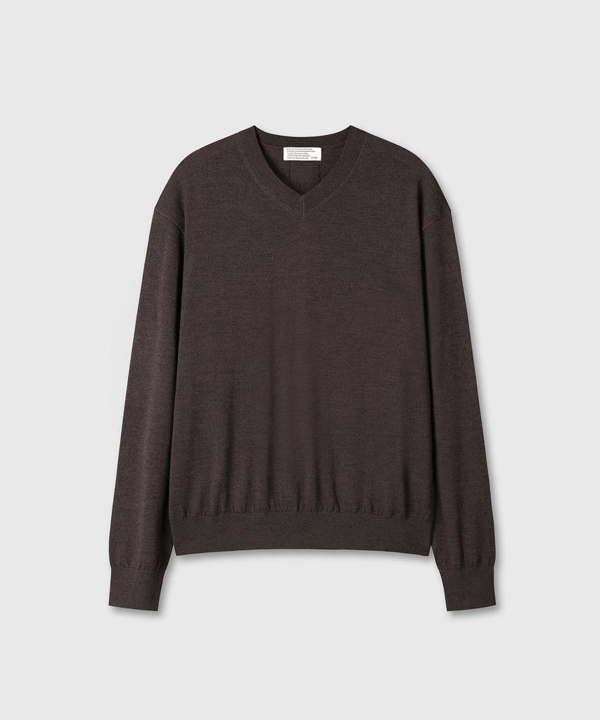 Daibeuin Loosed Fine Wool V-Neck Knit (Brown)