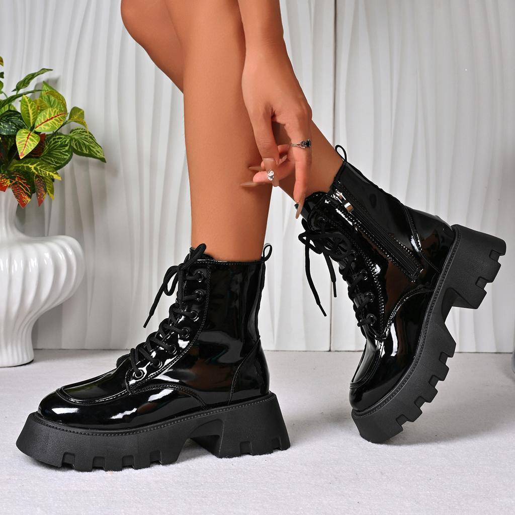 Autumn And Winter Round Toe Casual Thick Soled Comfortable Knight Boots Fashionable And Comfortable Midsole Women'S Boots