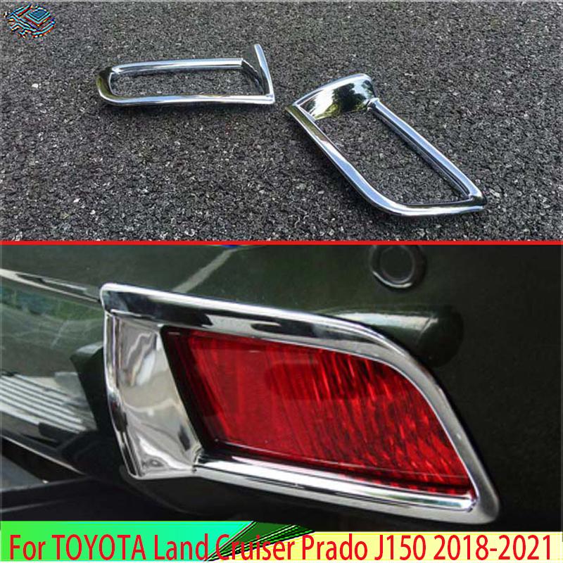 For TOYOTA Land Cruiser Prado J150 2018 Decorate Accessories ABS Chrome Rear Reflector Fog Light Lamp Cover Trim