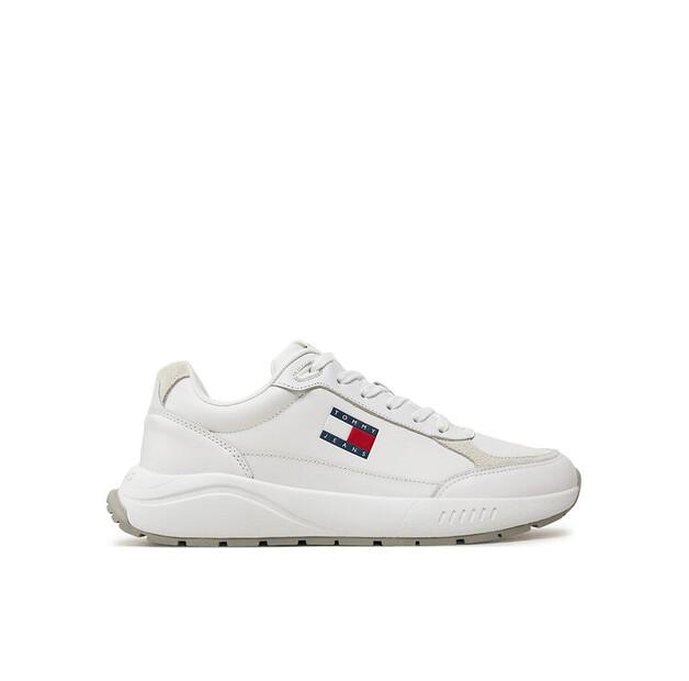 Men's Sneakers Tommy Jeans Tjm Runner Full Leather Ess Em0em01445 White