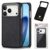 For iPhone 17 Pro Max Case Litchi Texture Leather Coated PC Mobile Back Cover