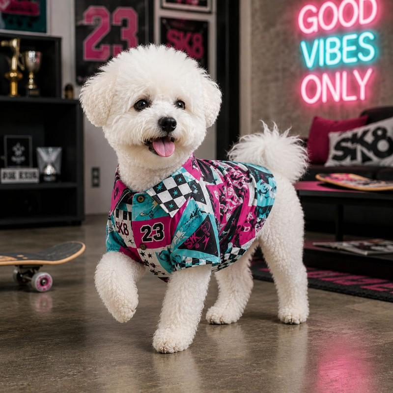 Lightweight Pet Shirt Dogs Cats - Hawaiian Print Cotton Tee XS To 4XL Breathable Casual Wear