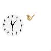 Ballet Dancer Wall Clock with Golden Bird Figurine Statue Silent Mute Decorative Sculpture for Home