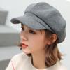 Ear Protection British Berets Solid Color Artist Hat Casual Woolen Octagonal Hat  Girl