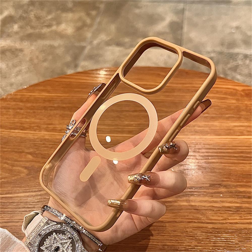For Magsafe Luxury Matte Transparent Phone Cases For iPhone 16 14 13 12 11 15 Pro Max 16 Plus Magnetic Wireless Charging Cover