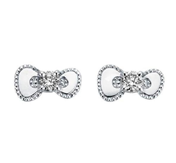 

Hello Kitty Platinum 900 Diamond Earrings Ribbon PRPKT30002 [Hello Kitty] (Pt900)
