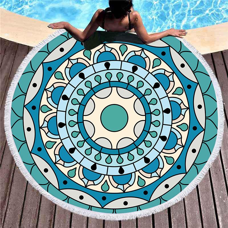 

Круглое пляжное полотенце с бахромой из супертонкого волокна, быстросохнущее, толстое и мягкое для путешествий и отпуска