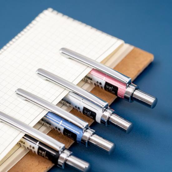 Student Mechanical Pencil 0.5/0.7mm Lead Anti-Break Buffer Design Easy Refill Clip Writing Pen Metal Body Primary School Student Mechanical Pencil