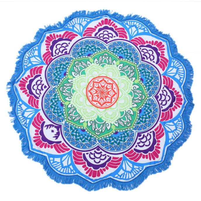 

1pc,Microfiber Beach Towel Tassel Indian Mandala Tapestry Lotus Printed Bohemian Yoga Mat Bikini Cover-Up Blanket Bath Towel
