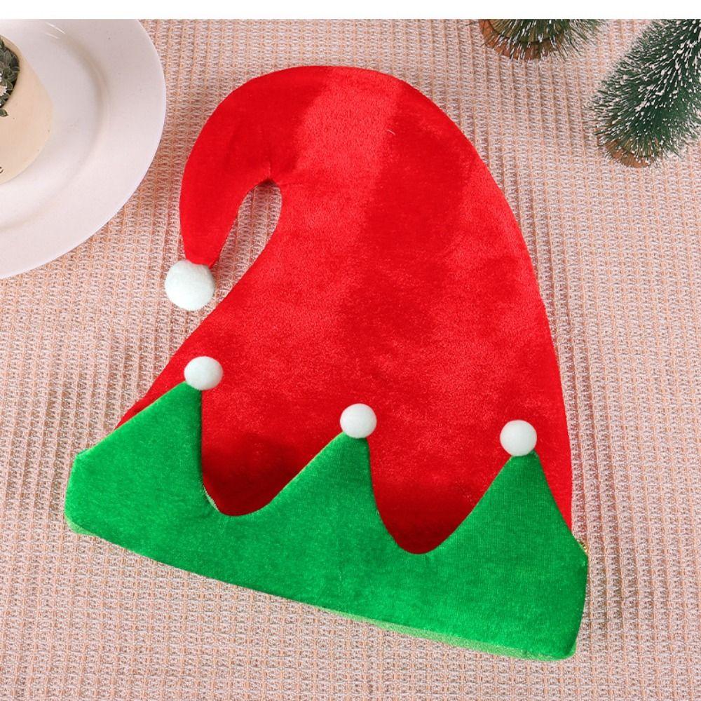 Green Stripe Xmas Cap Red Santa Elf Hat Outdoor Christmas Hat  Christmas Party