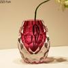 Diamond-cut Facets Glass Vase Brilliant Colors Flowers Pots Desk Decoration Flower Arrangement Floral Vases Room Aesthetic Decor