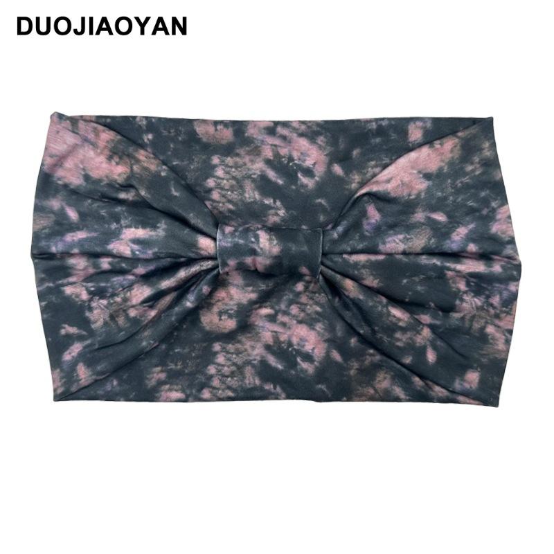 Knot Headband, Color Blocked Pattern Printed Sports Headband, Fashionable Polka Dot Wide Edge Elastic Headband