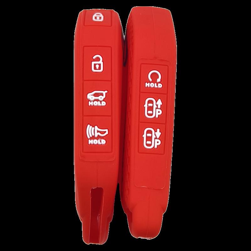 Silicone Protective Case with Honeycomb Pattern for 23-26 Kia K5 Telluride 7-Button Remote Control Key