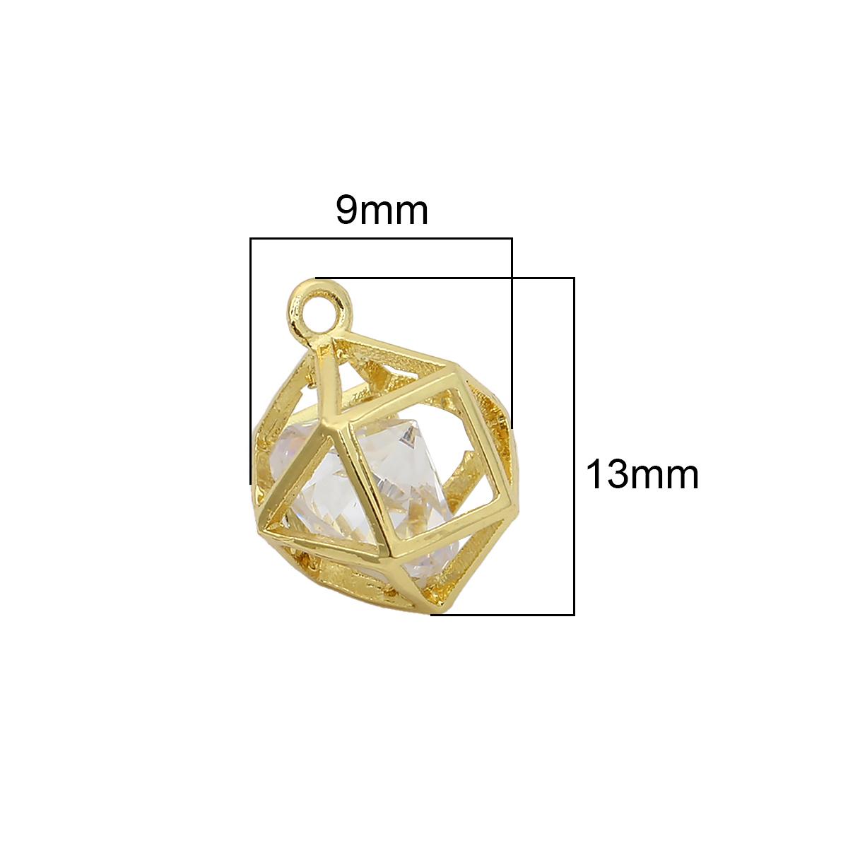

Медный куб, трехмерное ожерелье, блестящие подвески со стразами, маленькая коробочка, короткая цепочка на ключицы, макси-ожерелье и подвески 9x13mm