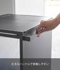 Yamazaki Jitsugyo 1821 Blindfold Separation Dust Wagon with Lid 45L 2 Separations Black W52 X D44 X H60cm Tower Trash Can with Handle and Casters