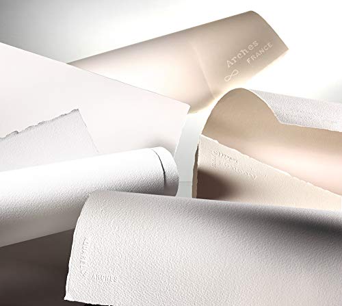 Arches Aquarellpapierblock, 300g, Extra Fein, 26x36cm, 12 Blatt (1795098), Natürliches Weiß