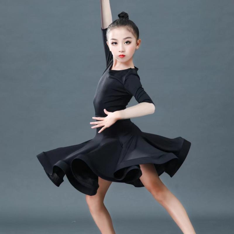 

Професійна латиноамериканська танцювальна сукня для дівчаток, конкурсні костюми, дитячі сучасні латиноамериканські танцювальні сукні, бальна вечірка, дитячий танцювальний одяг 170