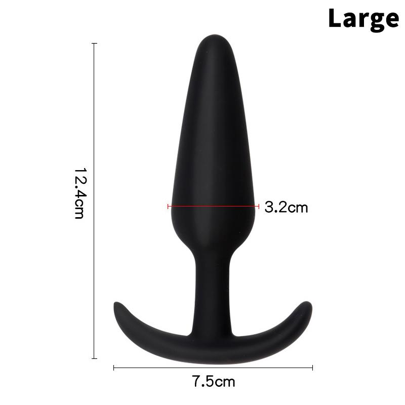Soft Silicone Anal Plug 3 Sizes Butt Plug Bullet Vibrator Stimulator Adult Sex Toy for Men/Women Anal Prostate Massager for Gay