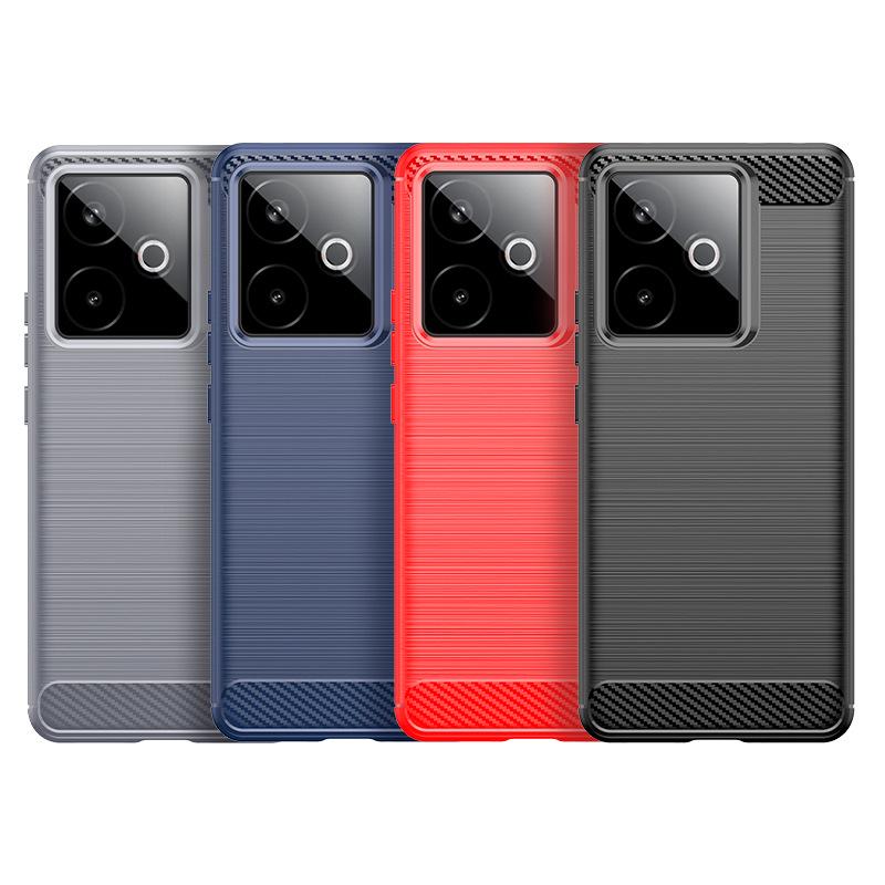 Brushed Carbon Fiber Texture Protective Case for Realme 15 Pro and GT 7T Phones