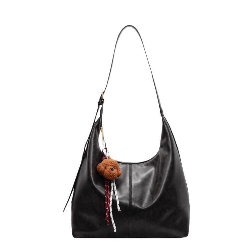 This Year's Popular Broadband Messenger Bucket Bag Women's Bag Trendy New 2025 High-end Sense Solid Color Texture Niche Shoulder Bag