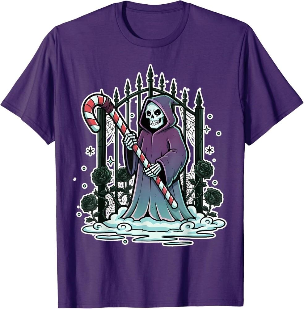 

Gothic Skeleton Creepy Goth Christmas Dark Xmas Humor T-Shirt 4XL