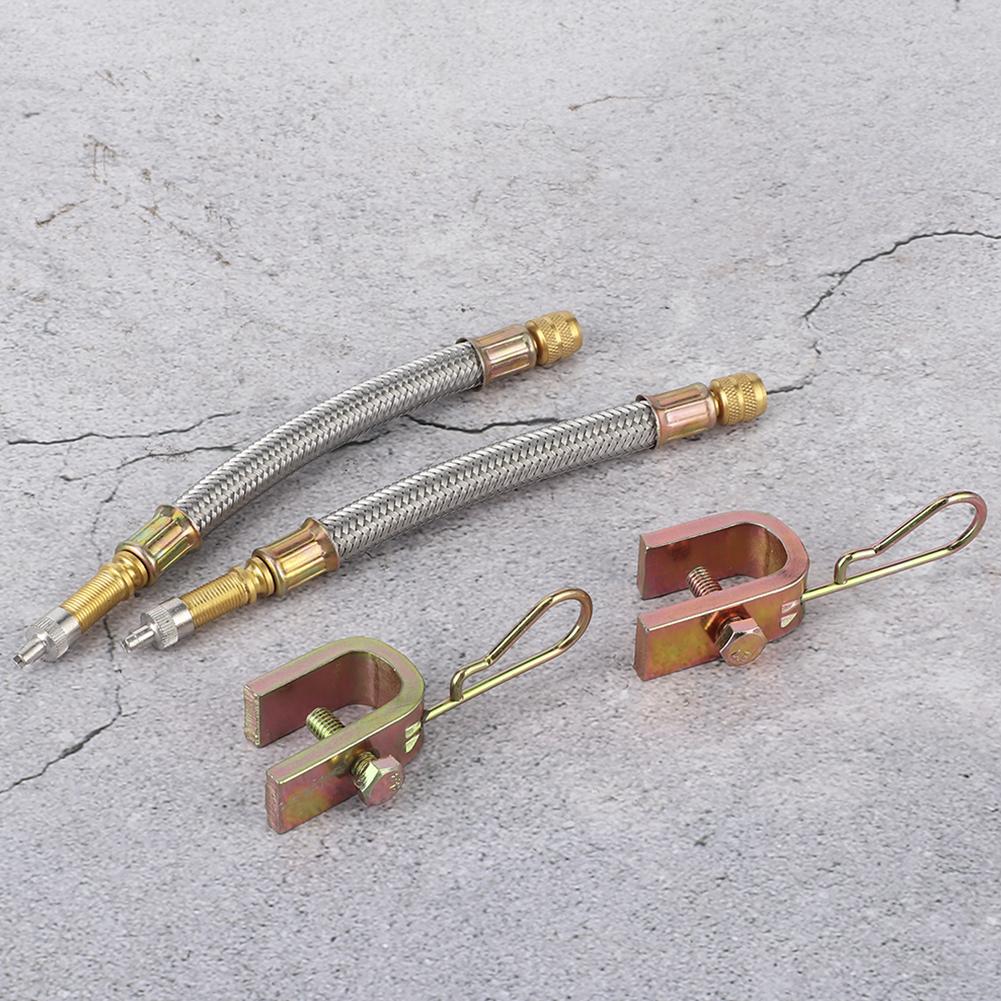 2Pcs Tire Valve Stem Extension Adaptor Stainless Steel Braided Hose Car Universal 150mm