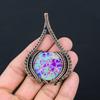 Blue Sea Sediment Gemstone Pure Copper Wire Wrapped Handmade Jewelry Pendant