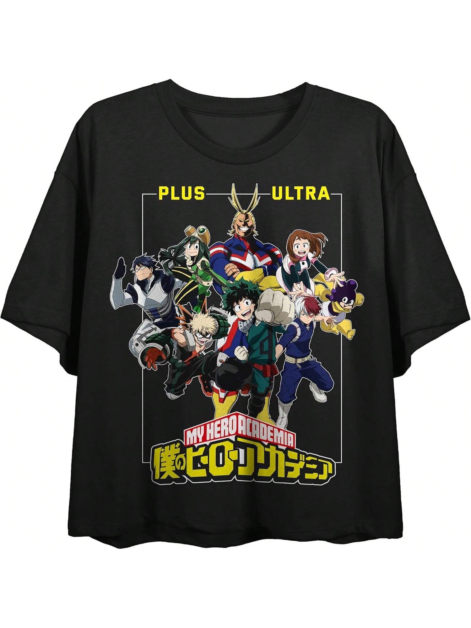 

My Hero Academias Anime Characters Group Women s Black Crop Top- XXXXXL чёрный