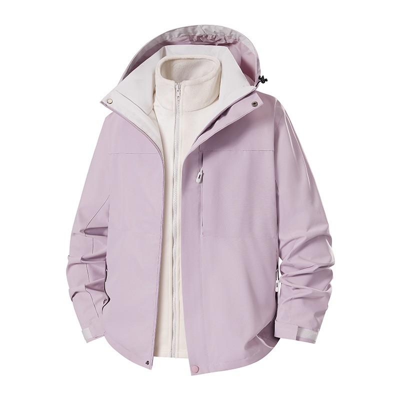 3-in-1 Detachable Windproof Waterproof Hiking Jacket With Fleece Liner Men Women Winter Outdoor