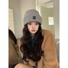 New wool hat women's winter face small ear protectors thickened warm knitted hat big head circumference ankela red cold hat