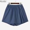 ZANZEA Femmes Casual Taille Élastique Lâche Pantalon Court D'été