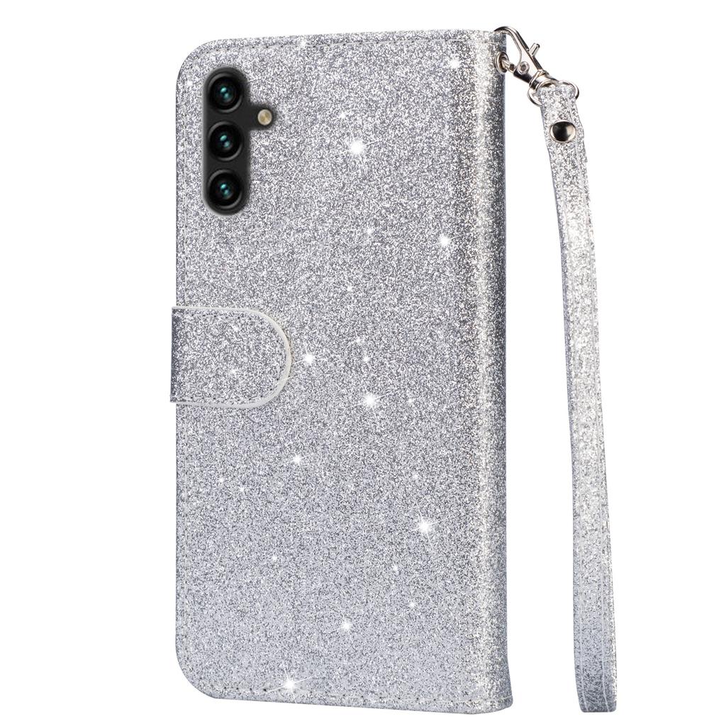 For Samsung Galaxy S24 FE Stand Case Glitter Phone Leather Cover Zipper Pocket