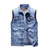 Chalecos Vaqueros de Primavera Verano para Hombre Moda Cuello Vuelto Algodón Chaquetas Vaqueras sin Mangas Hombre Retro Ropa de Calle Fiesta Chalecos