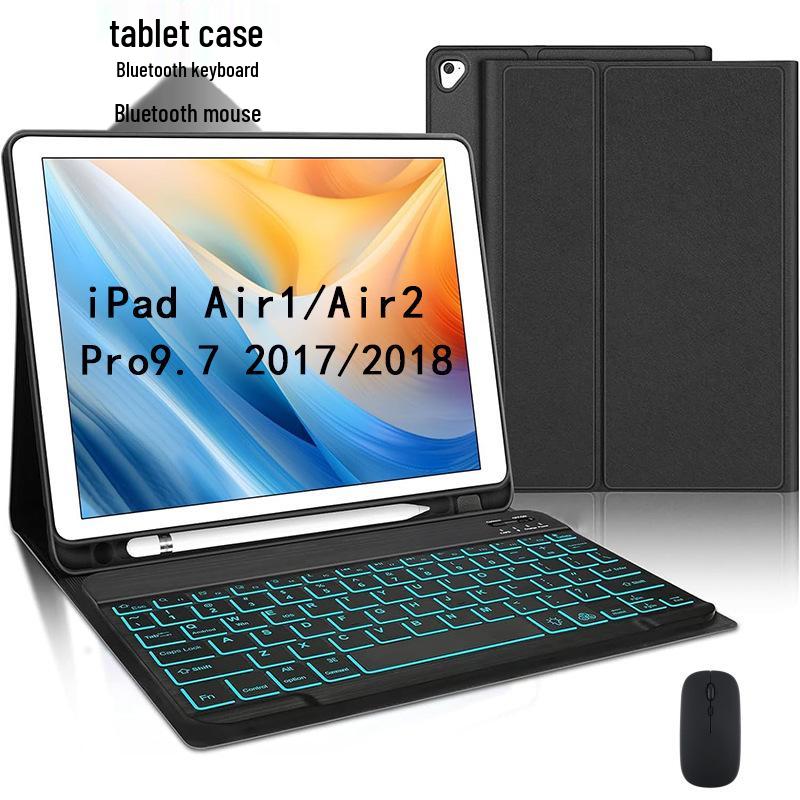 iPad Pro 9.7-inch Backlit Bluetooth Keyboard Case with Pen Slot - Air 2 Compatible