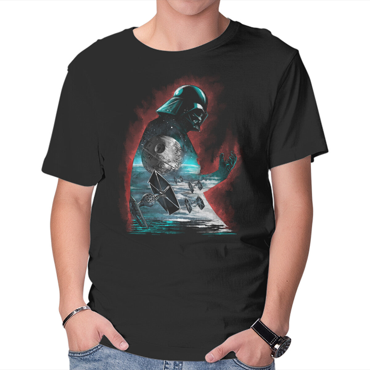 Unisex Crew Neck T-Shirt The Dark Sithlhouette Graphic Short Sleeve Casual Tee XL