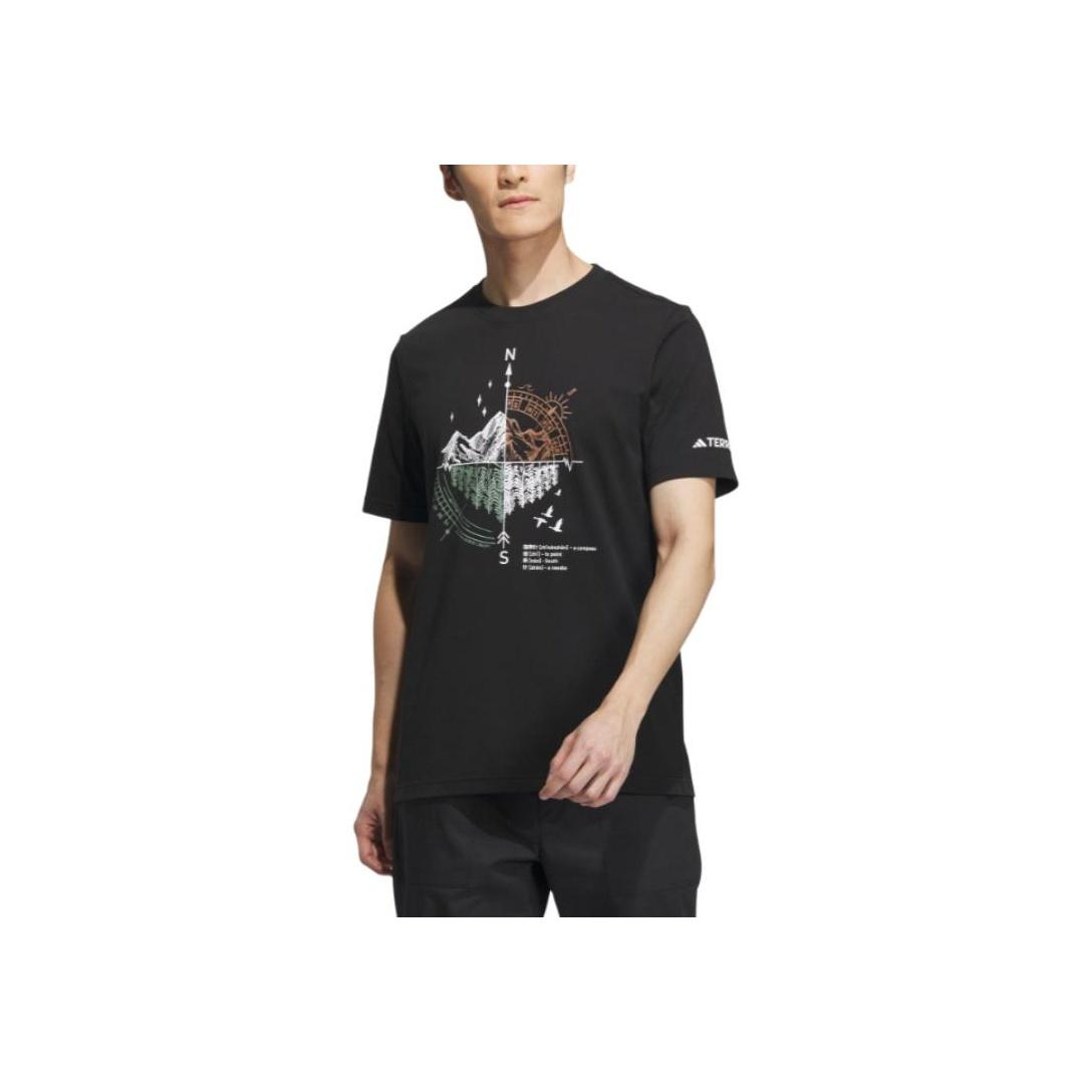 

Adidas Outdoor Travel Series Sports Pullover Crew Neck Short Sleeve T-Shirt Unisex T-Shirts Black IU1263 XL