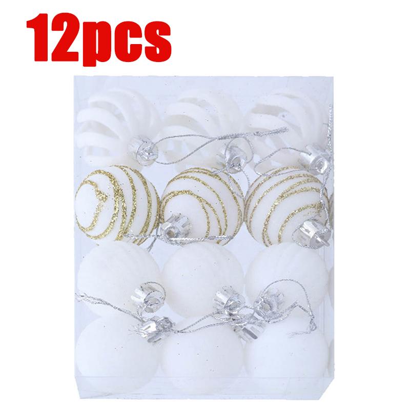 6cm 6/12pc Christmas Balls Ornaments Velvet Xmas Tree Hanging Ball Festival Party Home Wedding Decor Wreath Garland Pendant Gift