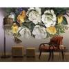 Europäische Straße Retro Rose Tapete Vintage Schmetterling Rose Blumen Wandbild Dekor