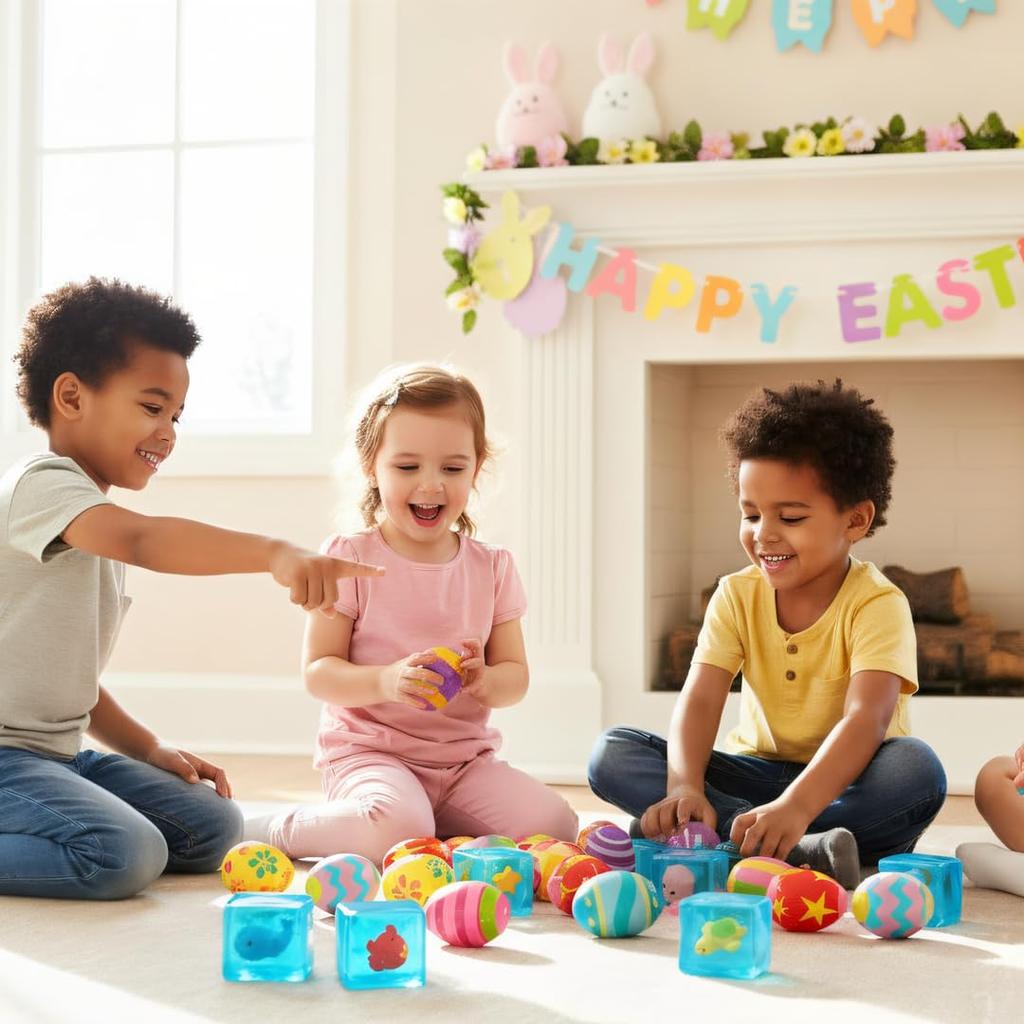 6 Pcs Squishy Stress Cube Fidget S, Sensory Squeeze S For  Boys Girls, Easter Basket Stuffers, Egg Fillers & Party Fav